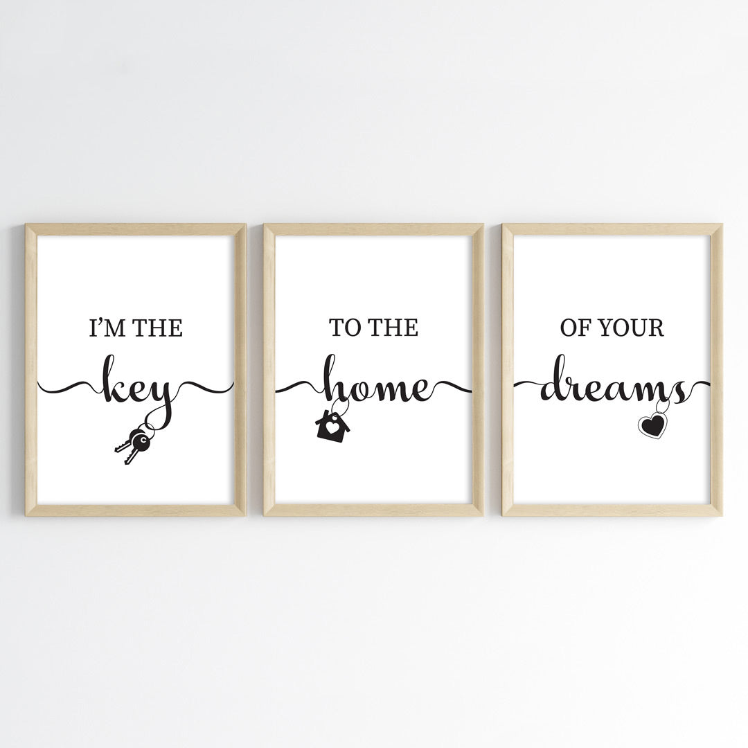Home of Dreams Realtor Wall Art (Framed Set of 3)