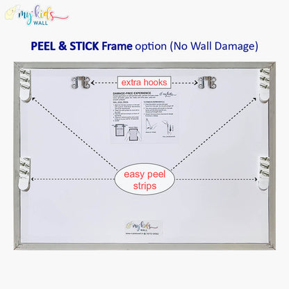 Horizontal peel stick frame back side