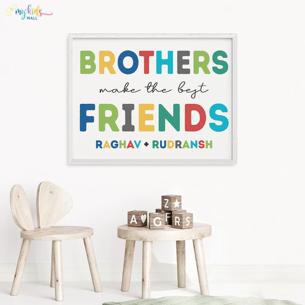 Load image into Gallery viewer, &#39;Brothers Make the Best Friends&#39; Wall Art (Big Frame)
