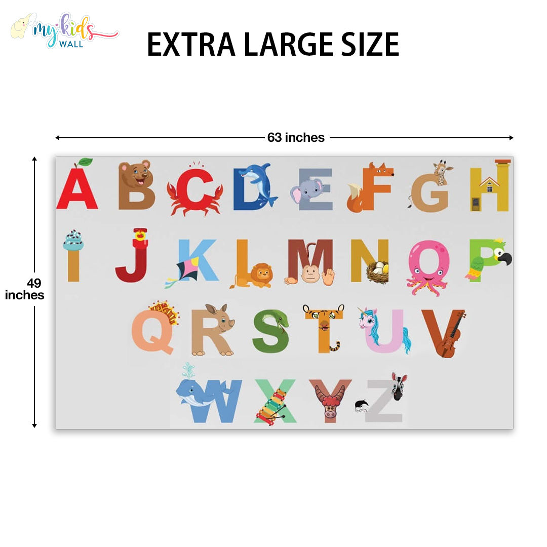 illustrated alphabets extra regular size wall stickers
