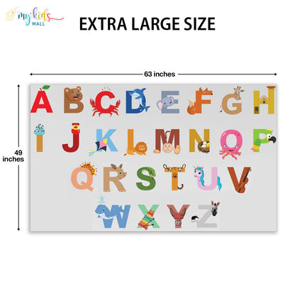 illustrated alphabets extra regular size wall stickers