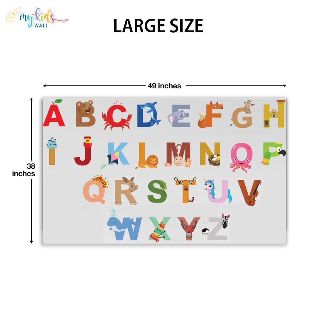 illustrated alphabets large size wall stickers