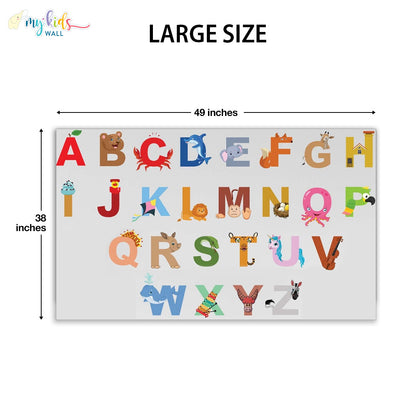 illustrated alphabets large size wall stickers
