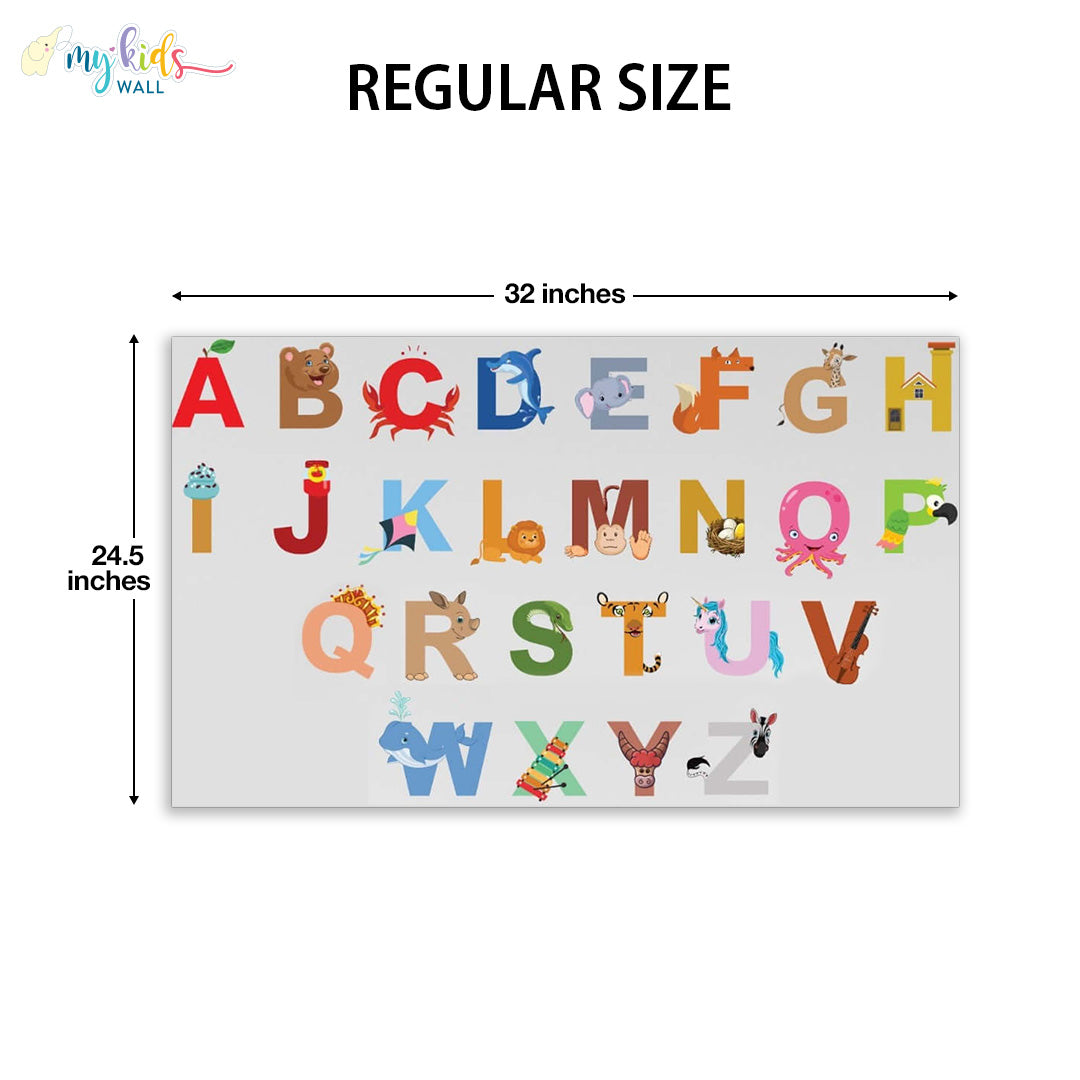 illustrated alphabets regular size wall stickers