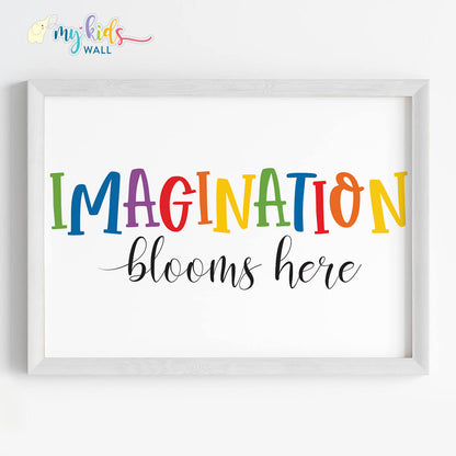 Imaginative Blossoms inspirational wall art white frame