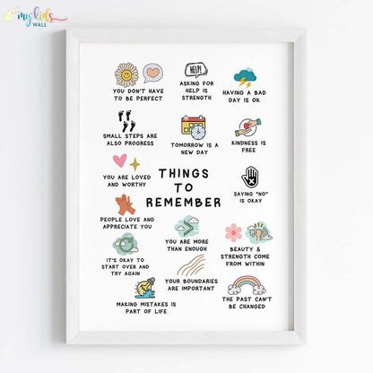 Inspirational things to remember wall art wooden frame