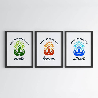 Inspirational Buddha Wall Art (Framed Set of 3)