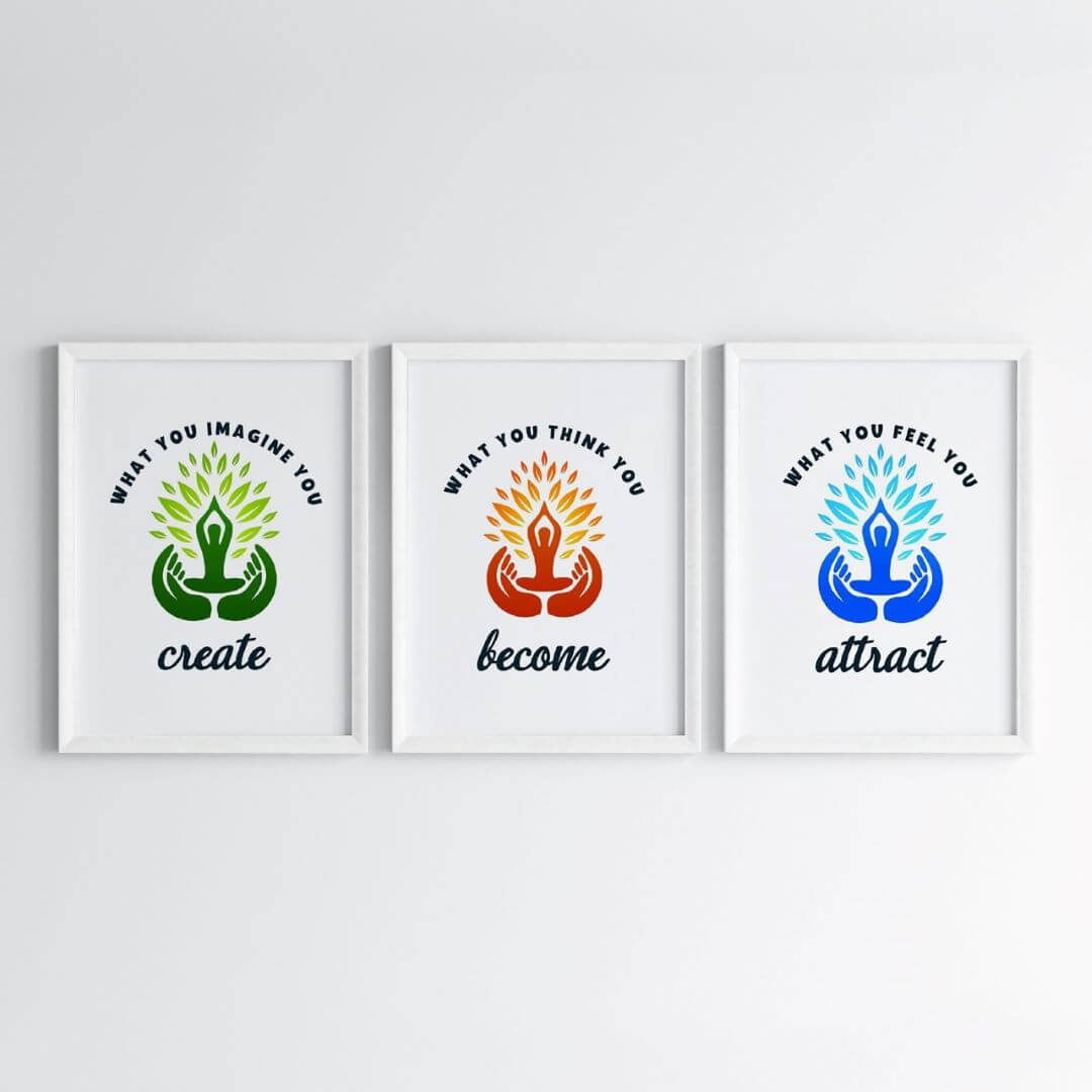 Inspirational Buddha Wall Art (Framed Set of 3)