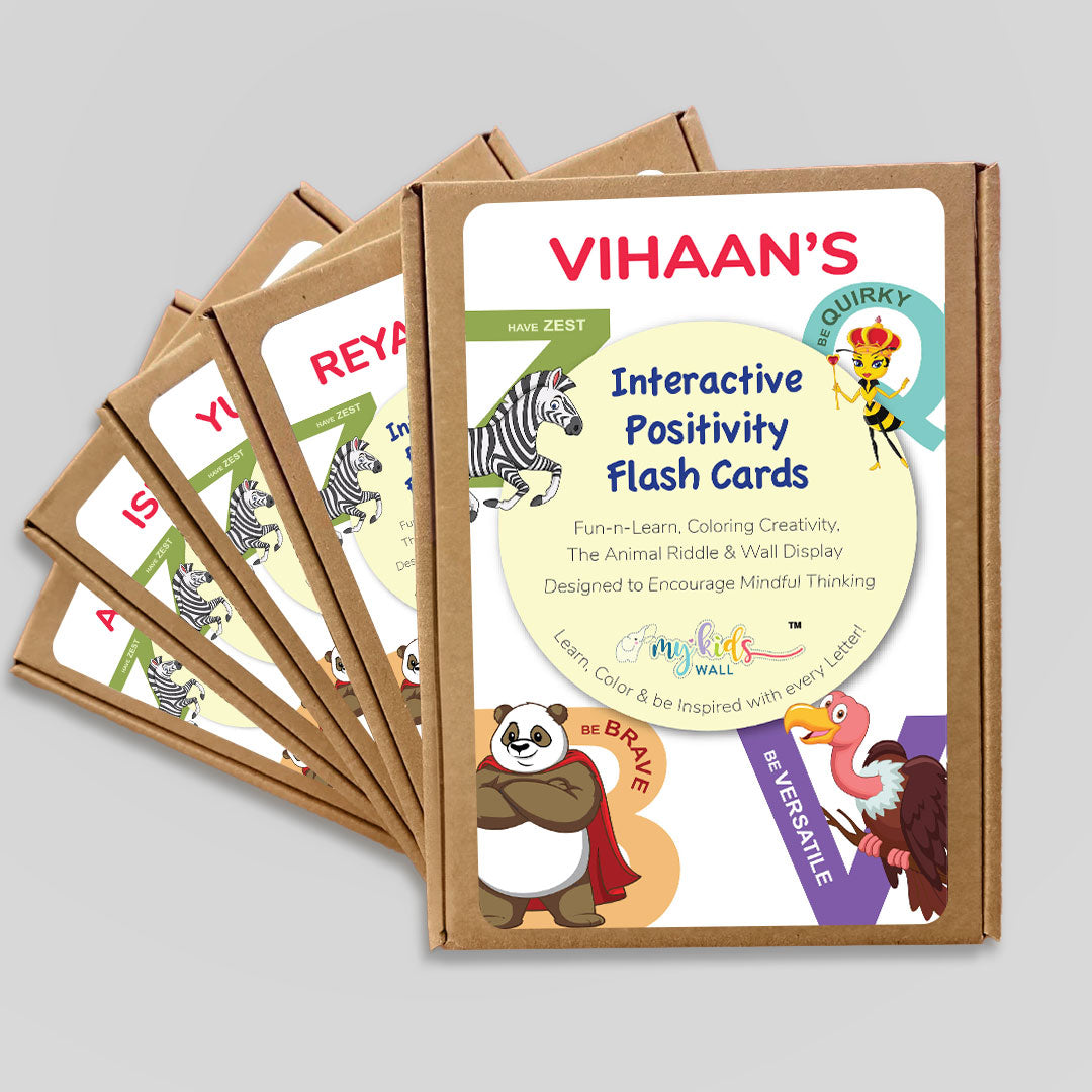 Interactive Positivity Personalized Flash Cards (Coloring & Wall Display Set)