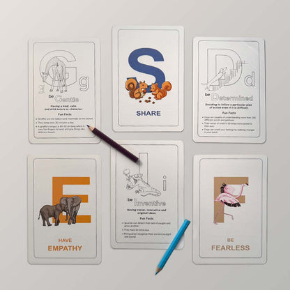 Interactive Positivity Personalized Flash Cards (Coloring & Wall Display Set)
