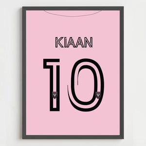 Jersey Themed Personalized Name Wall Art (Framed)