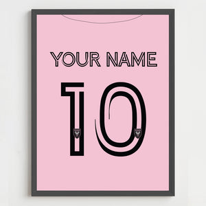 Jersey Themed Personalized Name Wall Art (Framed)