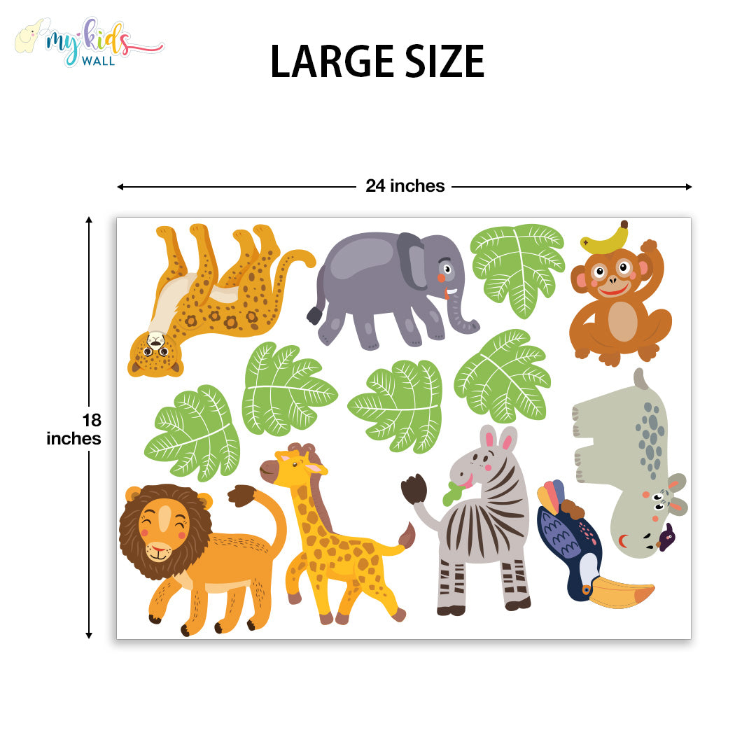 jungle friends large size wall stickers