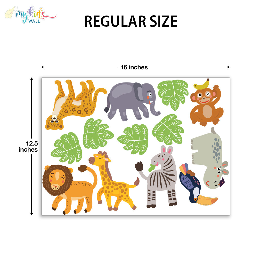 jungle friends regular size wall stickers