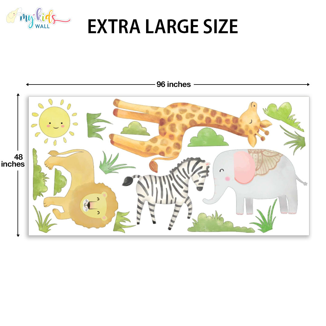 jungle safari animals extra large size wall stickers