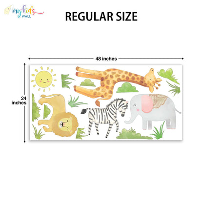jungle safari animals large size wall stickers