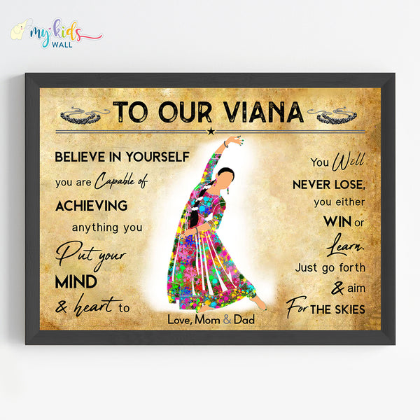 Load image into Gallery viewer, &#39;Kathak&#39; Girl Personalized Motivational Wall Art (Framed)
