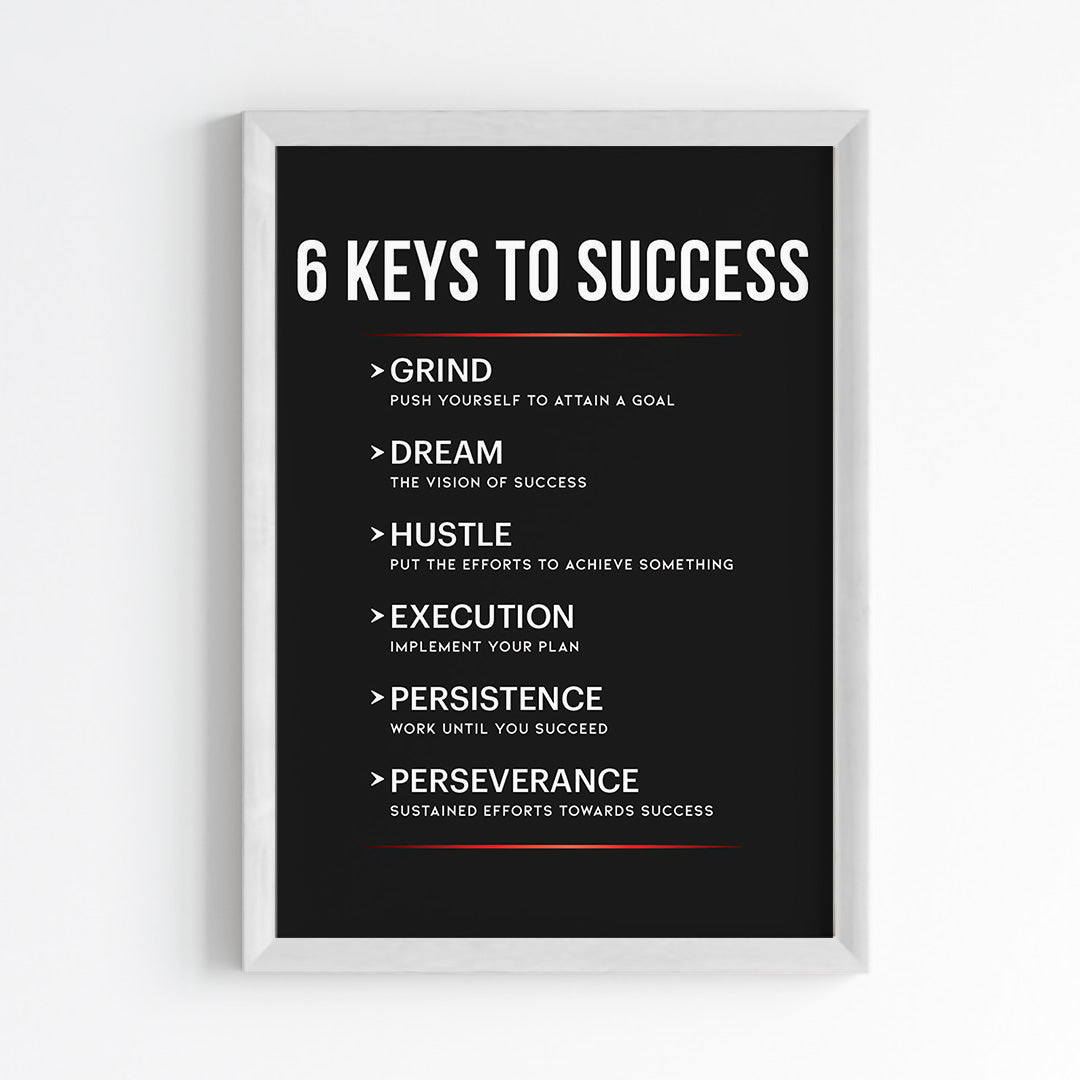 Keys to Success Motivational Wall Art (Framed)