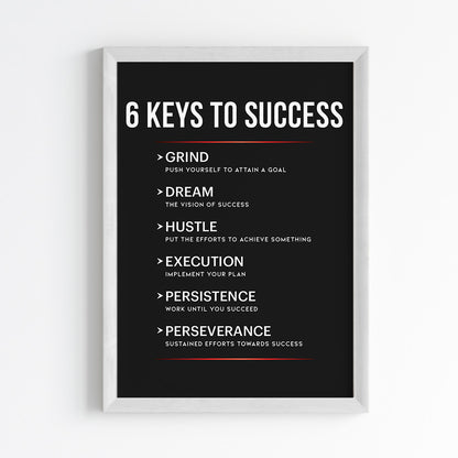 Keys to Success Motivational Wall Art (Framed)