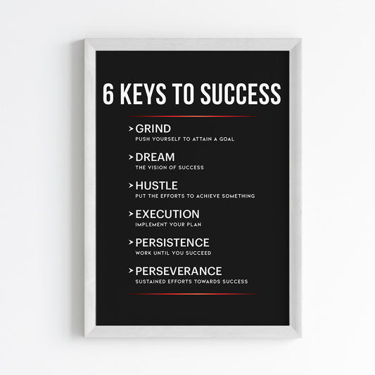 Keys to Success Motivational Wall Art (Framed)
