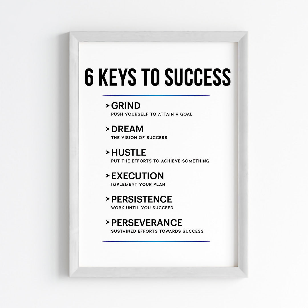 Keys to Success Motivational Wall Art (Framed)