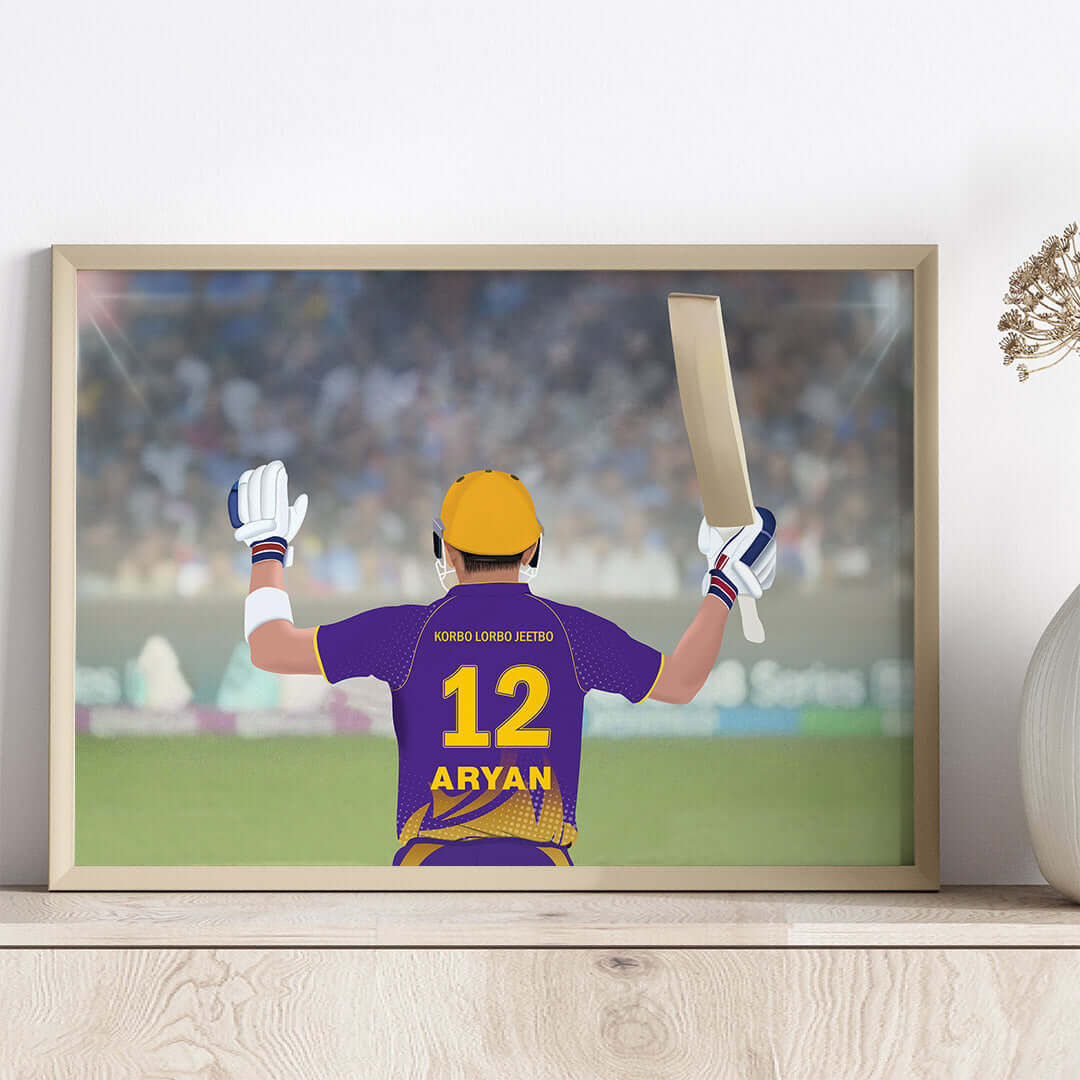 KKR inspirational IPL player wall art wooden frame