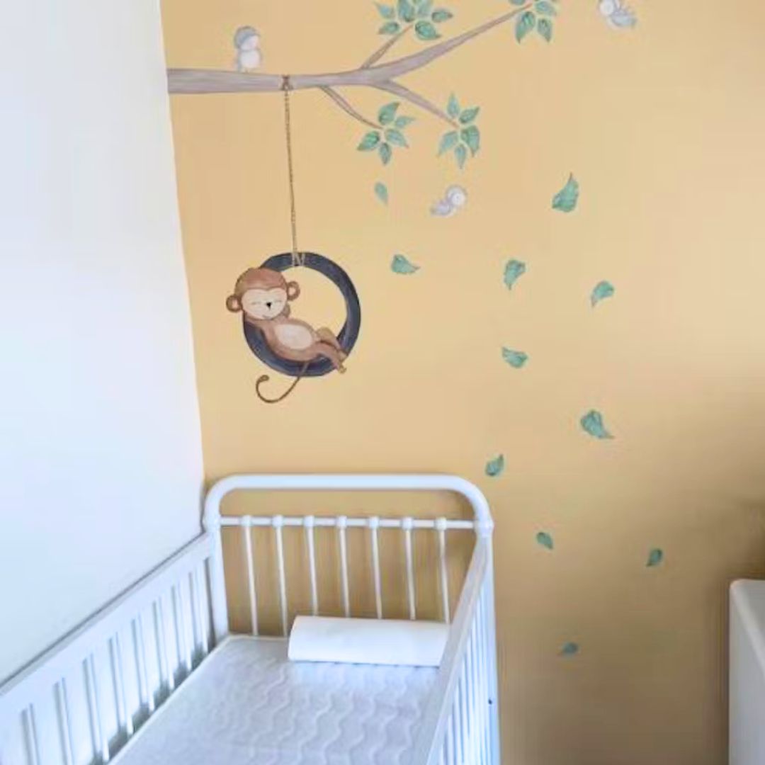 Lazy Monkey Watercolor Wall Sticker