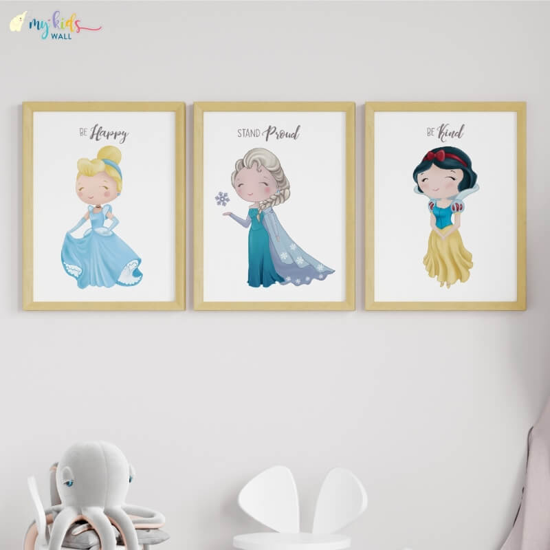 Inspirational Little Princess set of 3 wall art wooden frame