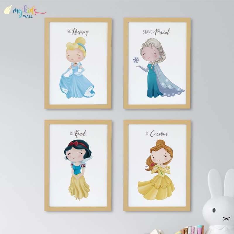 Inspirational Little Princess set of 4 wall art wooden frame