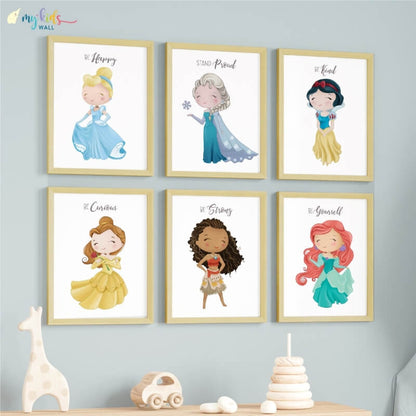 Inspirational Little Princess set of 6 wall art wooden frame