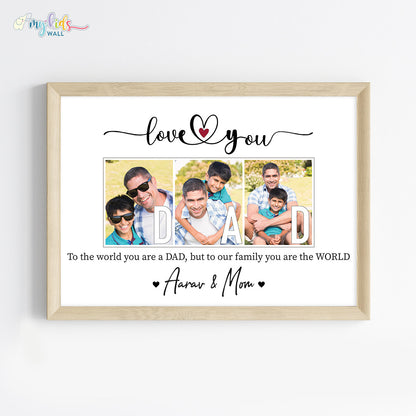 love you Dad personalised wall art wooden frame
