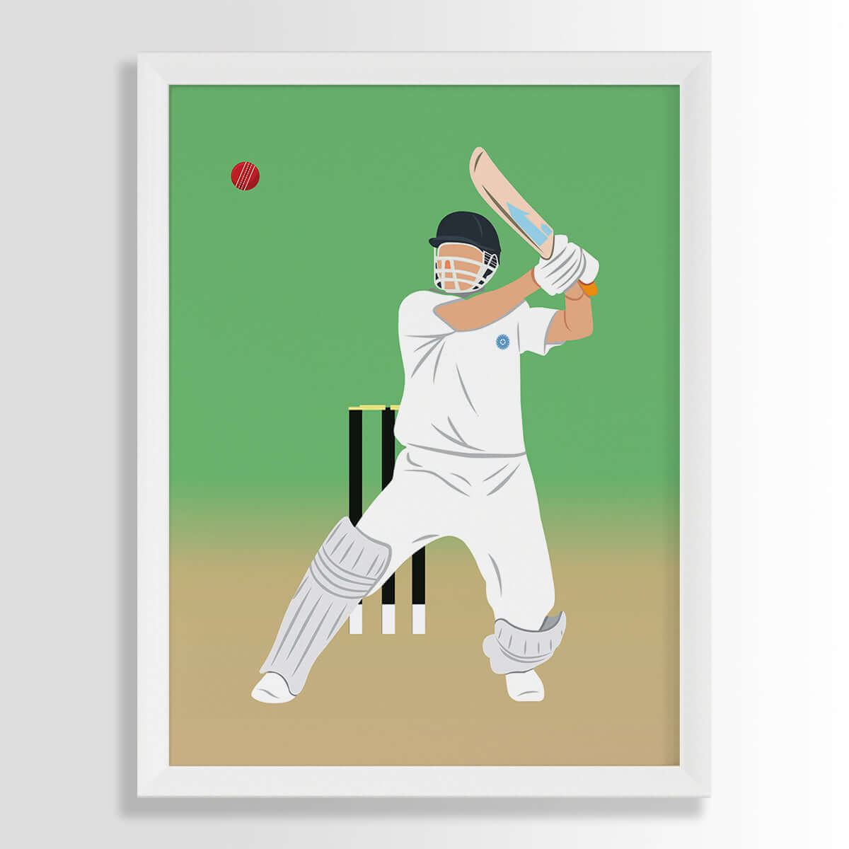 Inspirational M. S. Dhoni bg wall art white frame