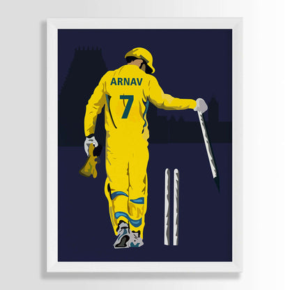 Inspirational M. S. Dhoni bg wall art white frame