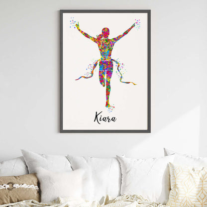 Inspirational marathon winner wall art black frame