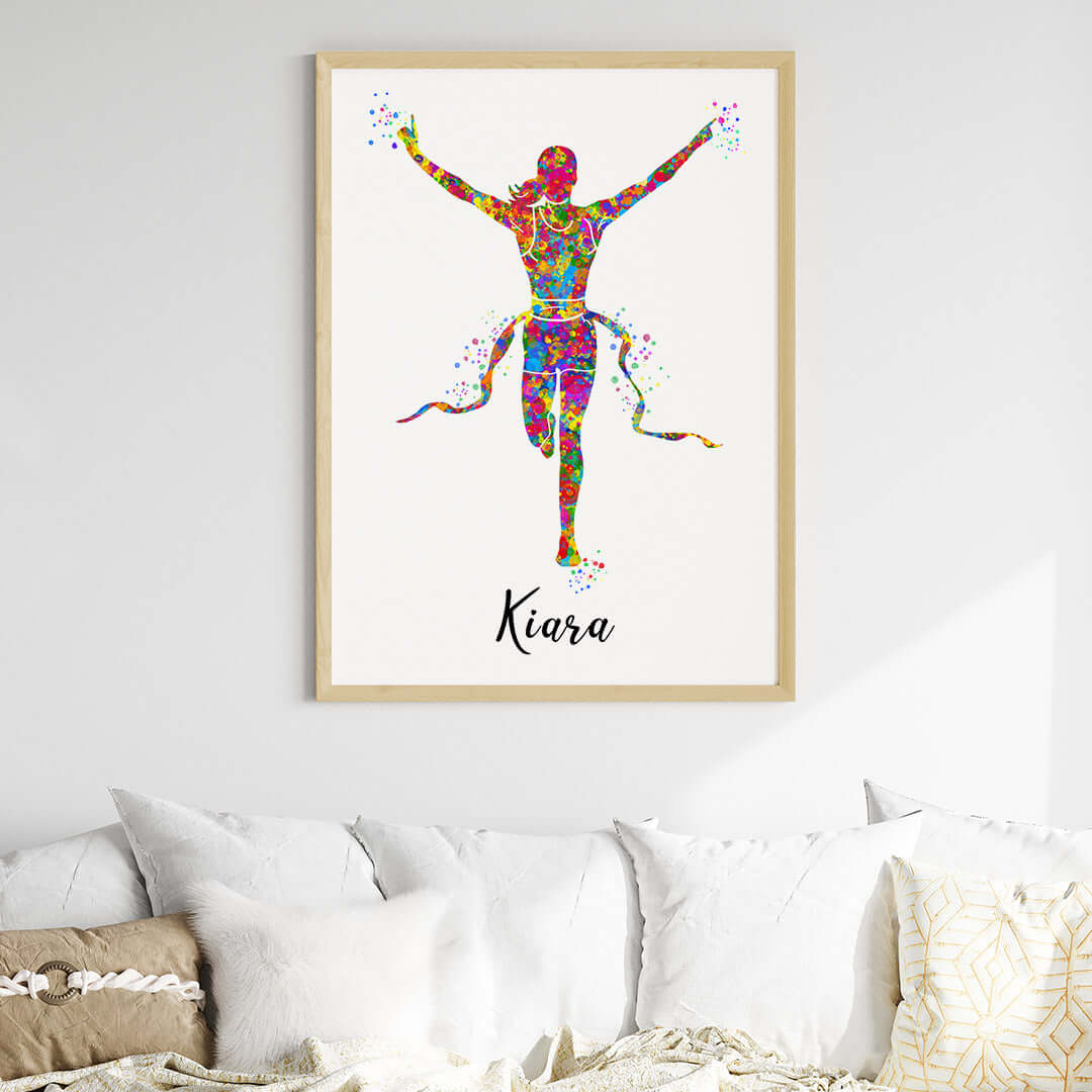 Inspirational marathon winner wall art wooden frame