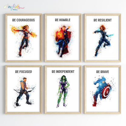 Marvellous Superheroes Motivational Wall Art for Siblings (Framed)