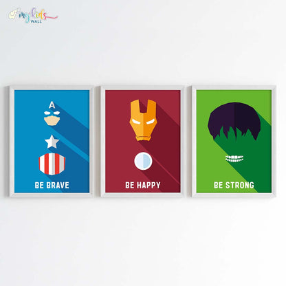 Marvellous Superheroes Watercolor Wall Art (Framed)