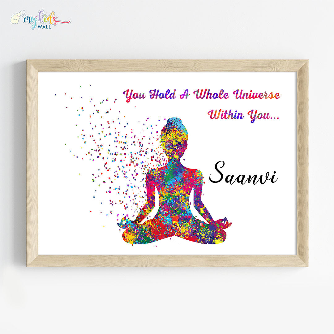 Meditating Yogi Personalized Wall Art Framed Wooden