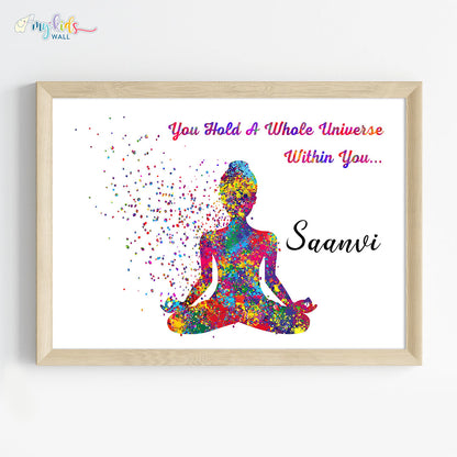 Meditating Yogi Personalized Wall Art Framed Wooden
