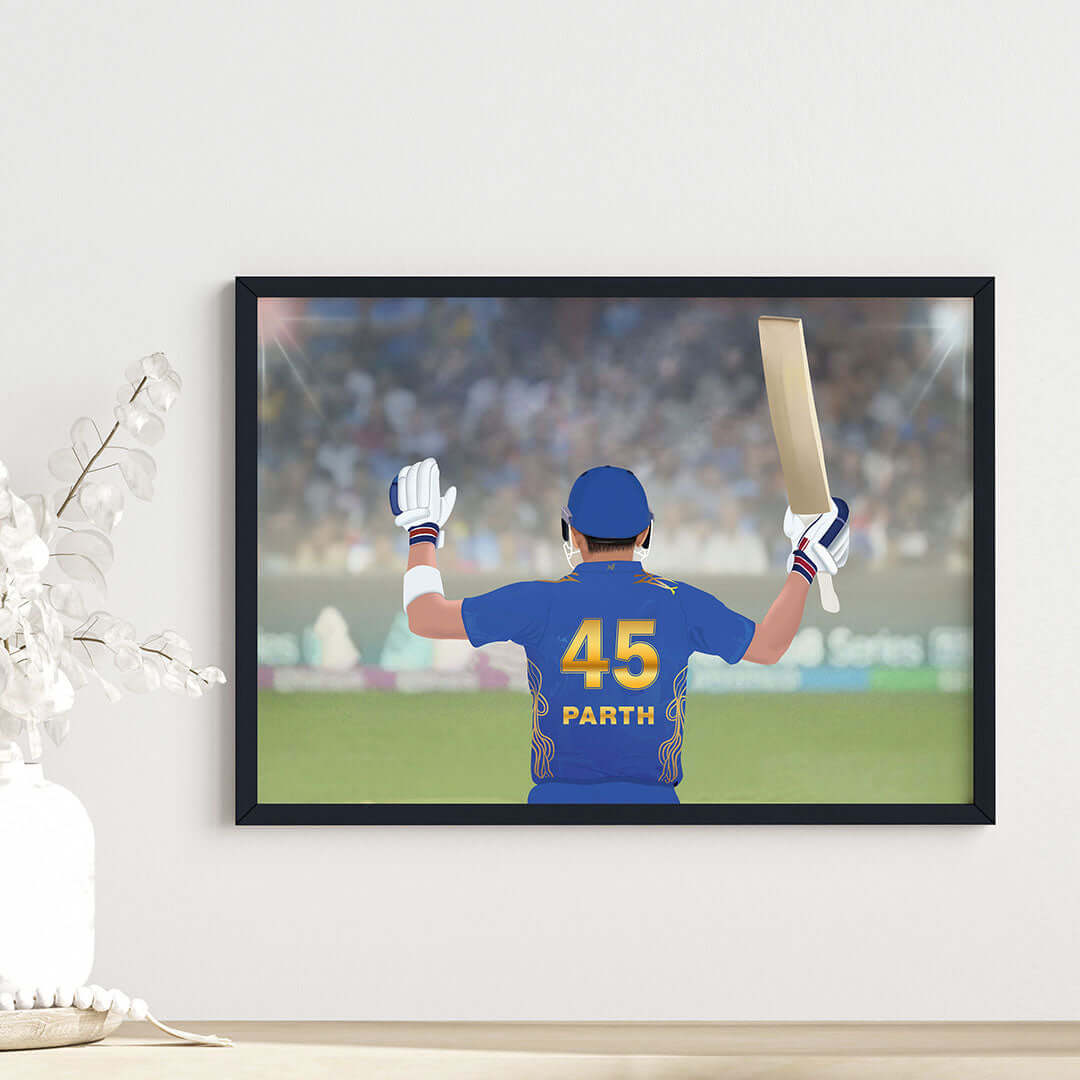 MI inspirational IPL player wall art black frame