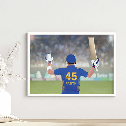 MI inspirational IPL player wall art white frame