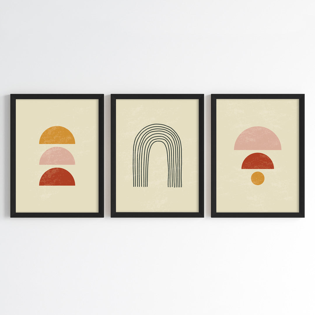 Minimal Arches Wall Art (Framed Set of 3)