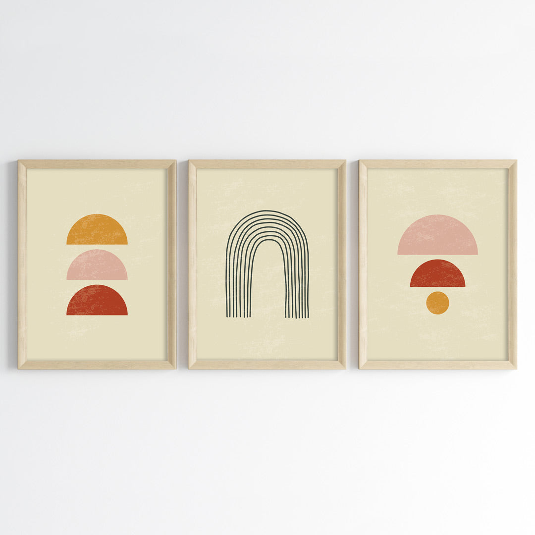 Minimal Arches Wall Art (Framed Set of 3)