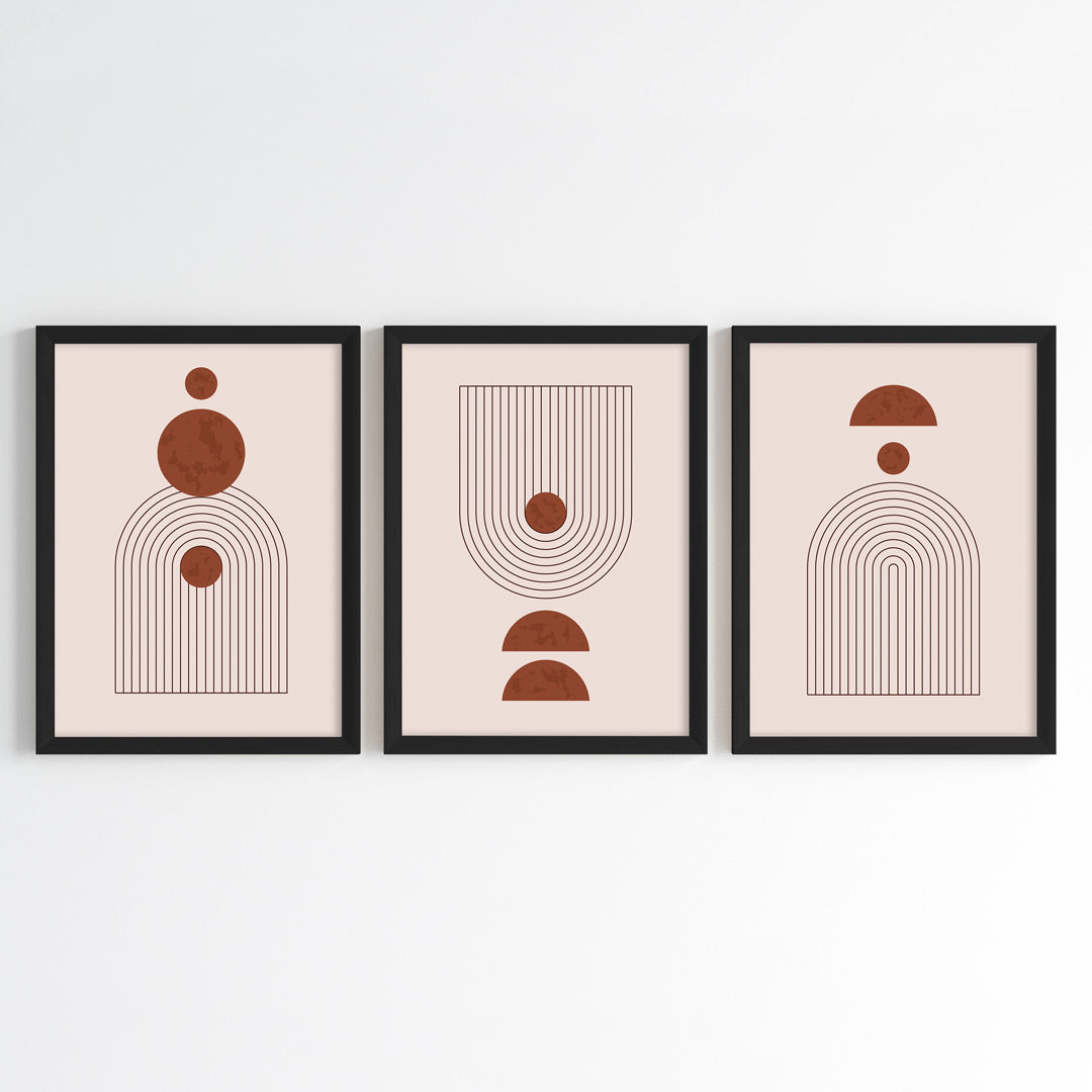 Minimal Balance Abstract Wall Art (Framed Set of 3)