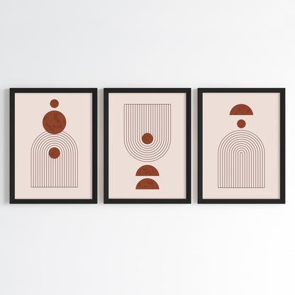 Minimal Balance Abstract Wall Art (Framed Set of 3)