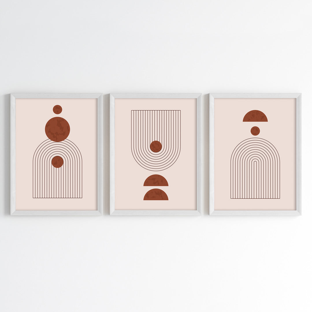 Minimal Balance Abstract Wall Art (Framed Set of 3)