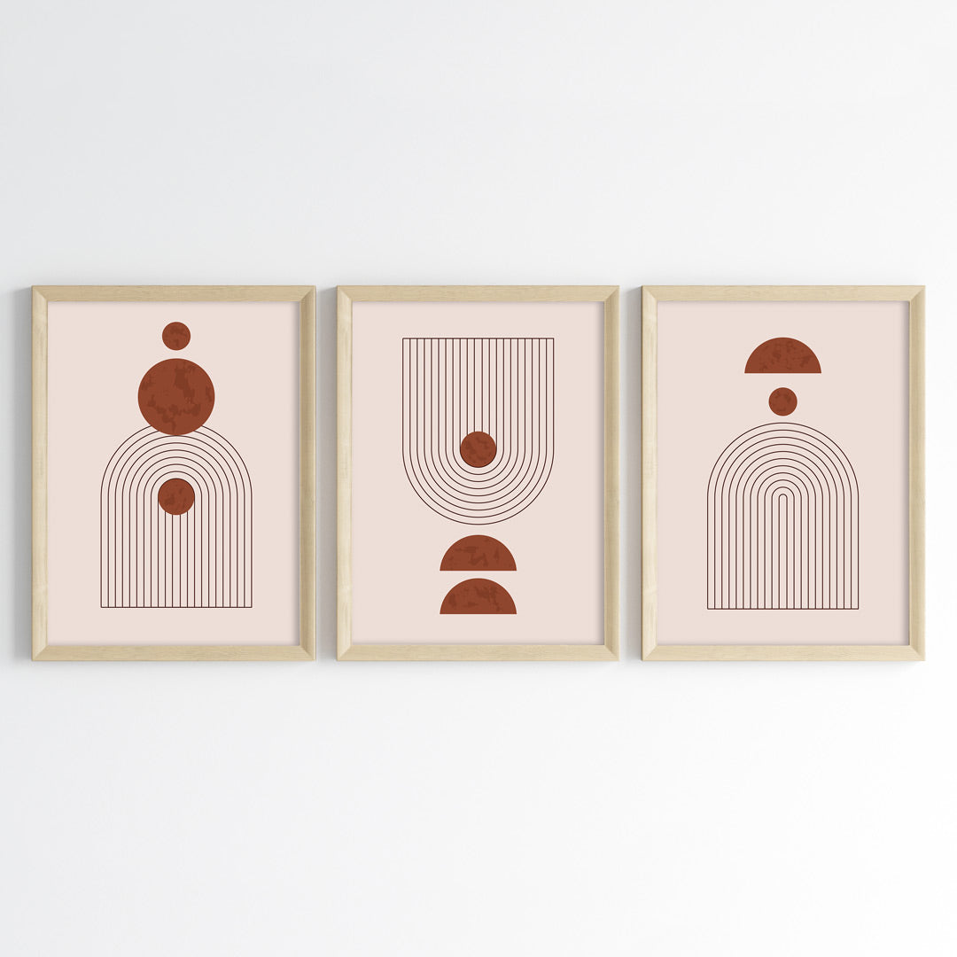 Minimal Balance Abstract Wall Art (Framed Set of 3)