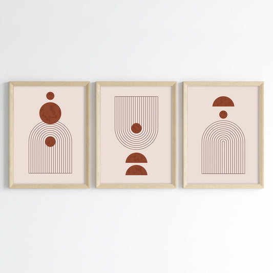 Minimal Balance Abstract Wall Art (Framed Set of 3)