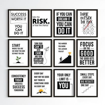 Modern Motivation Office Wall Art (Framed)