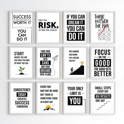 Modern Motivation Office Wall Art (Framed)